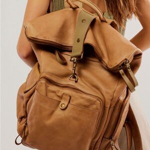 NWT Free People Brigade Leather Backpack Bag